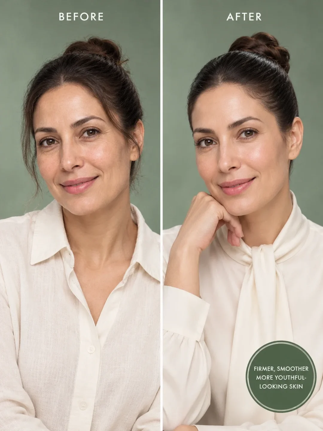 Firming scrub before and after for smoother firmer-looking radiant skin with prickly pear