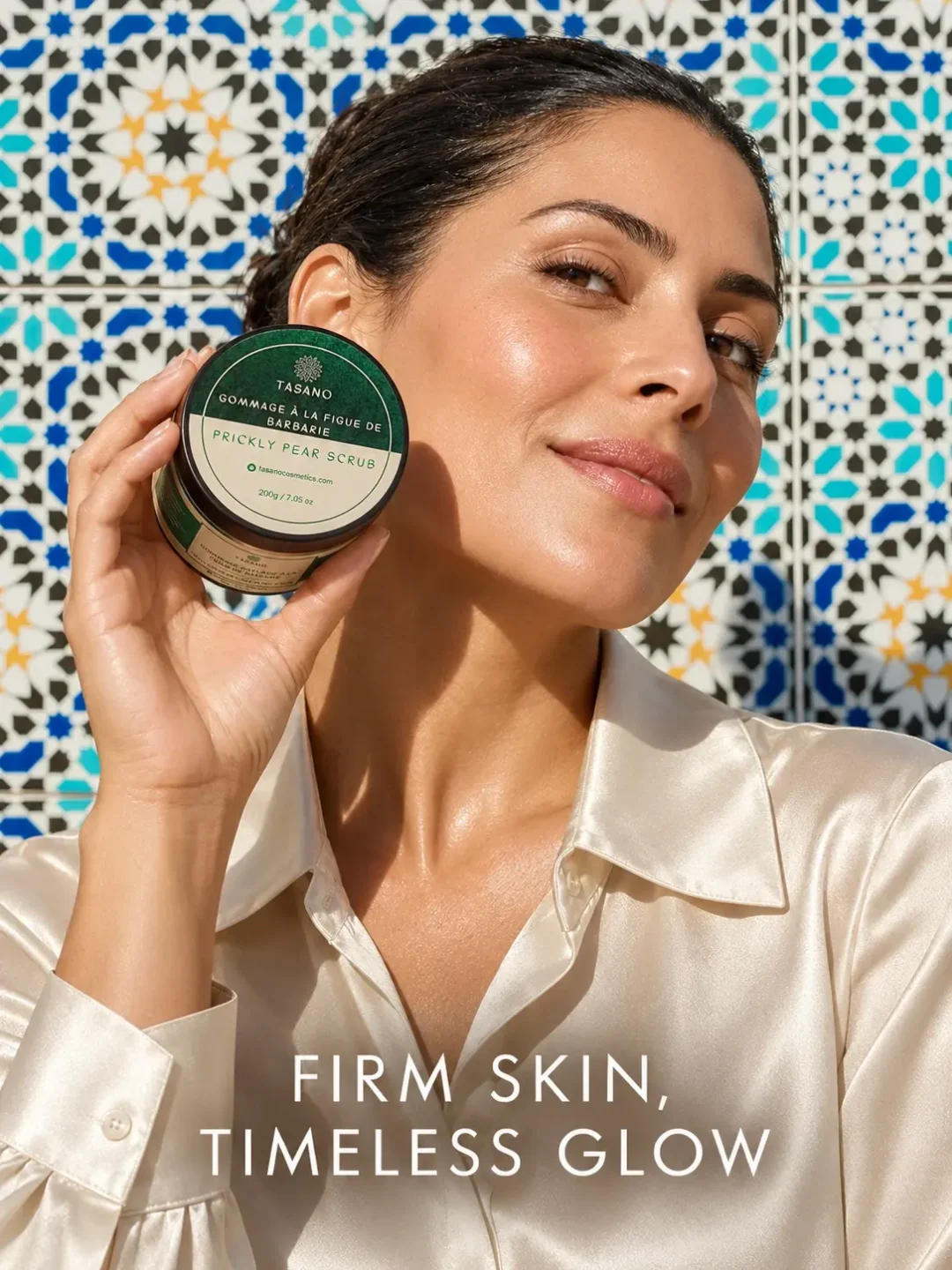 Prickly pear face scrub for firm radiant-looking skin, Moroccan anti-aging skincare and facial exfoliation