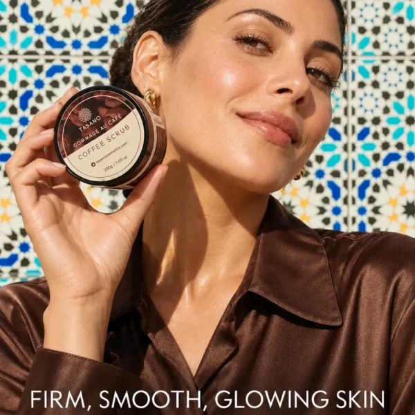 Coffee body scrub for firm smooth glowing skin, Moroccan exfoliating skincare for rough body texture Coffee body scrub for firm smooth glowing skin, Moroccan exfoliating skincare for rough body texture