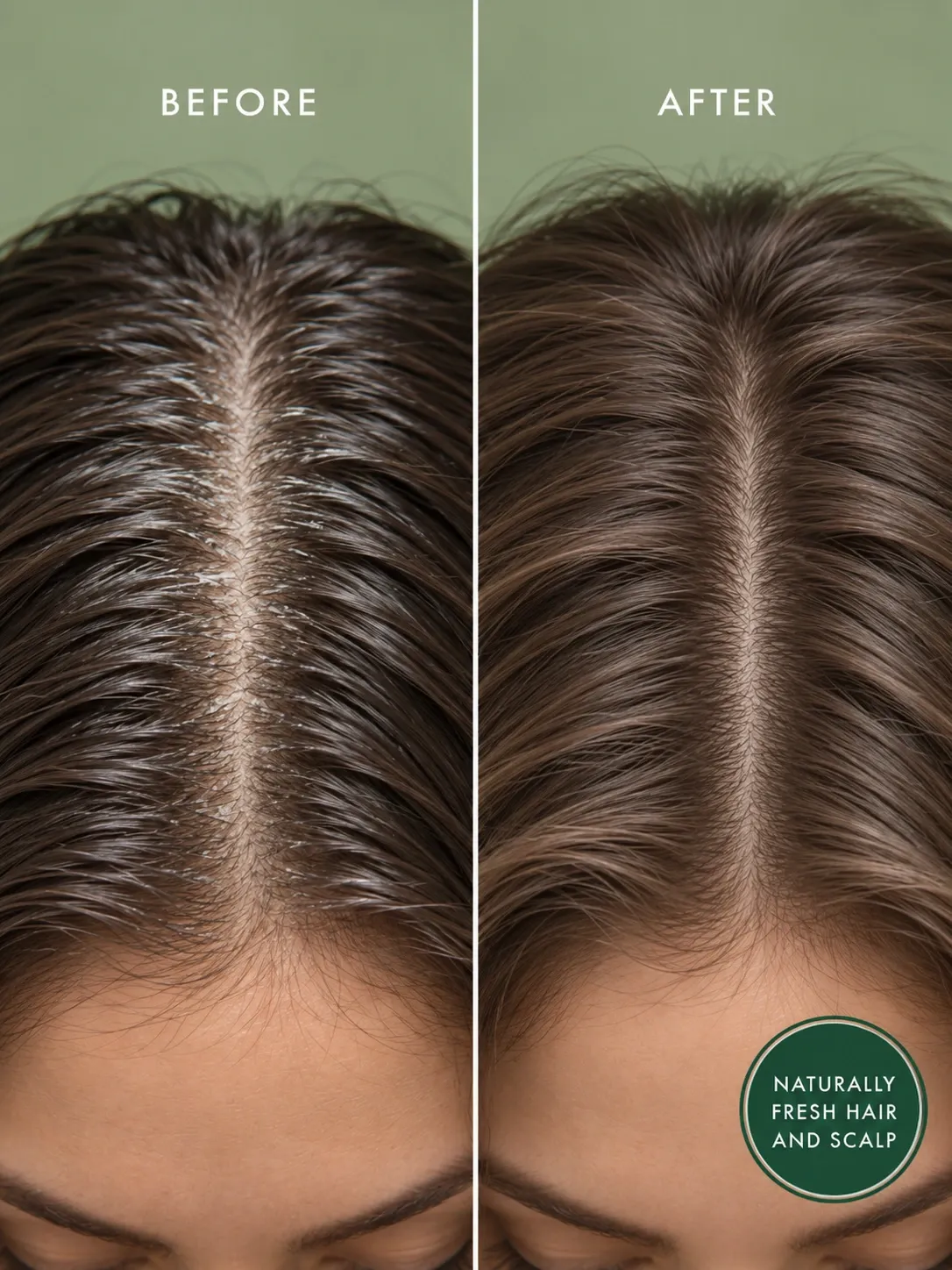 Sidr powder before and after for oily heavy hair with cleaner scalp and fresh soft fuller-looking hair