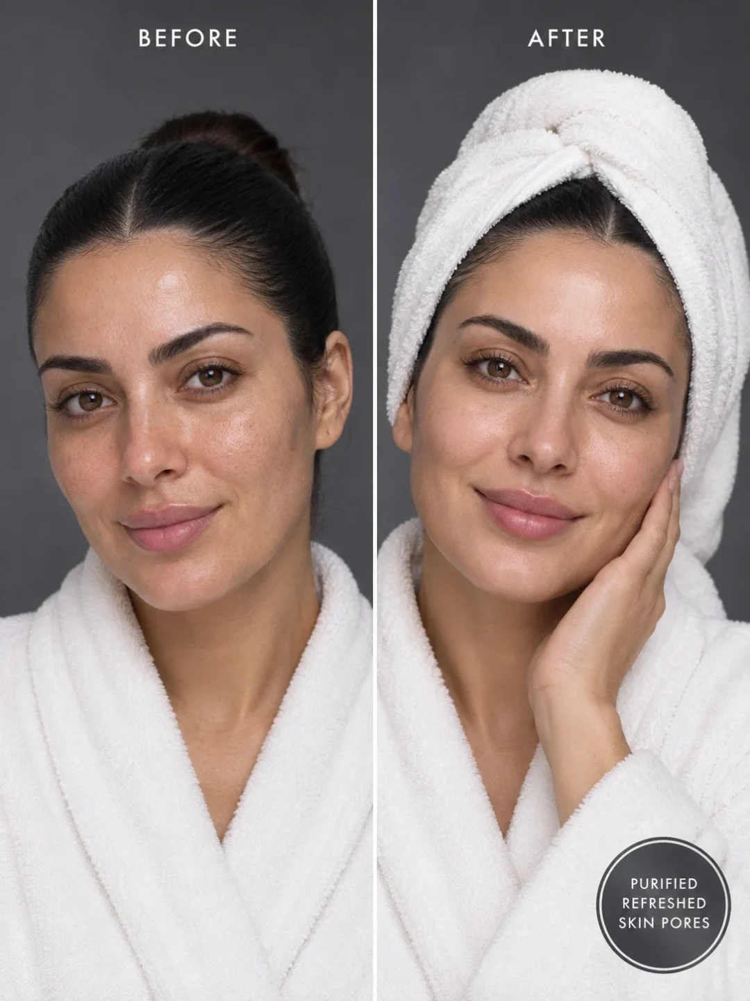 Black Clay Mask before and after for dull oily skin, congested pores and fresh clear-looking skin Black Clay Mask before and after for dull oily skin, congested pores and fresh clear-looking skin