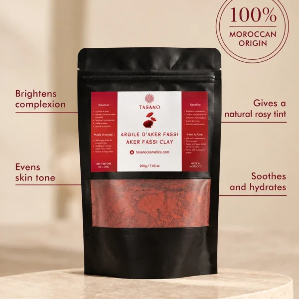 Moroccan Aker Fassi face mask for radiant skin, even-looking tone and a fresh natural rosy glow Moroccan Aker Fassi face mask for radiant skin, even-looking tone and a fresh natural rosy glow