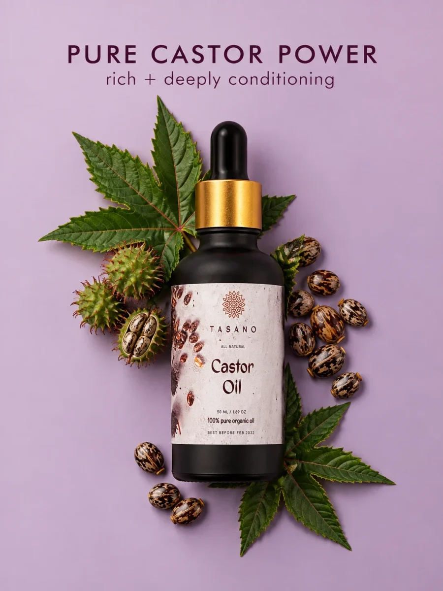 100% Pure Castor Oil botanical formula, rich conditioning oil for hair, scalp, lashes, brows and dry skin