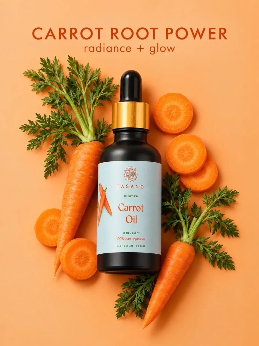 100% Pure Carrot Oil botanical formula, nourishing carrot oil for face, skin, body and hair care
