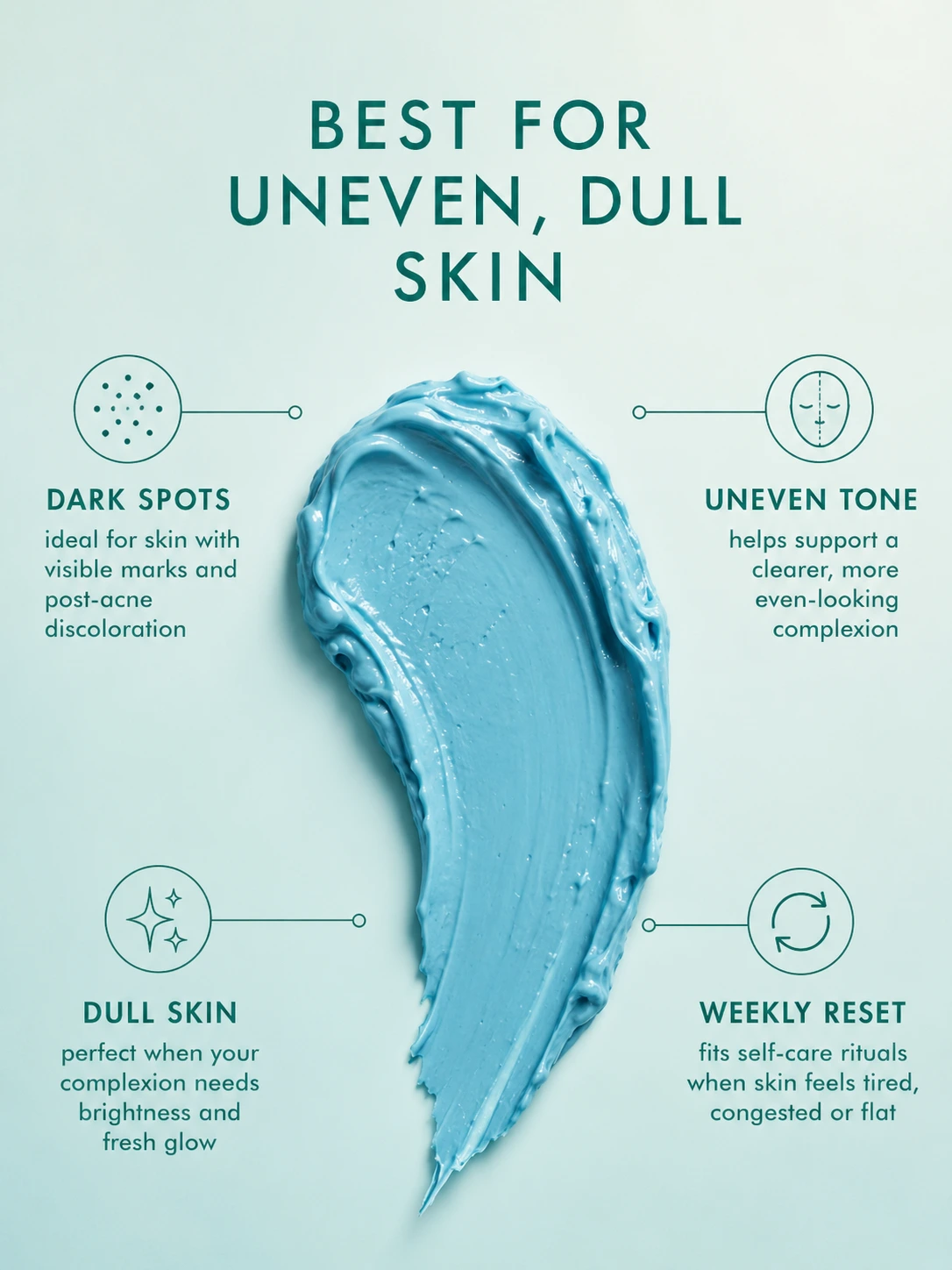 TASANO Nila Clay Mask texture swipe with skincare benefits for dark spots and uneven tone