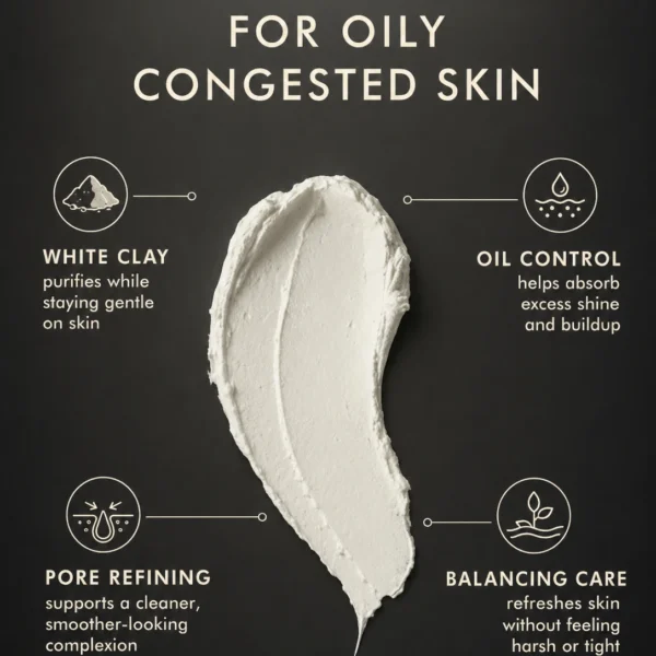 TASANO White Clay Mask texture swipe with benefits for pores oil and congestion TASANO White Clay Mask texture swipe with benefits for pores oil and congestion