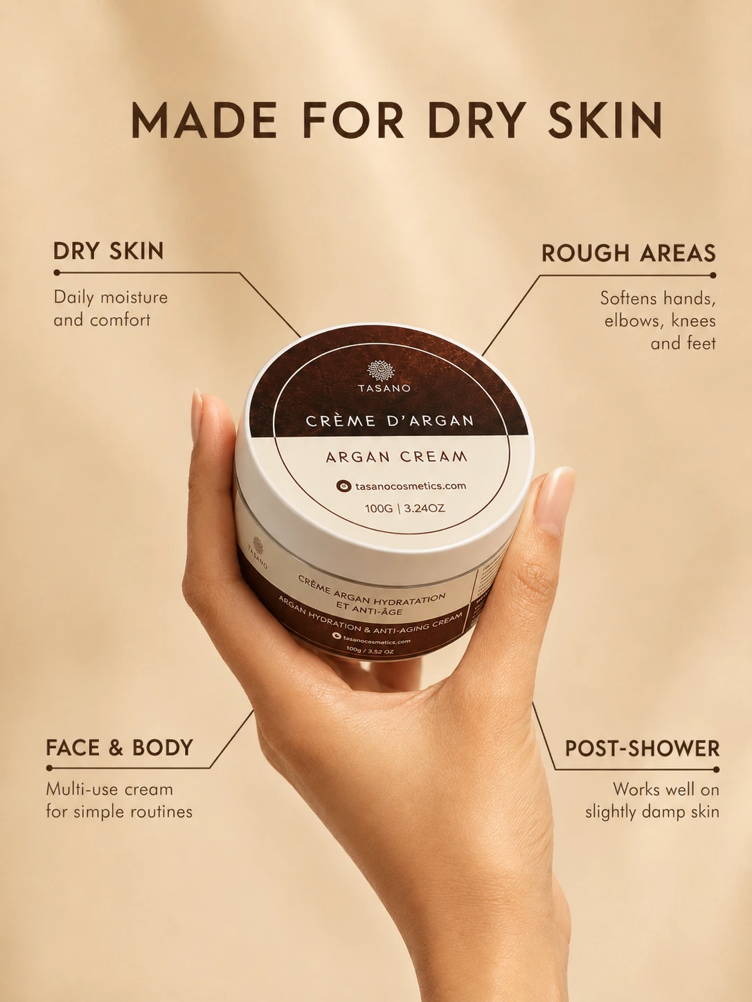 Best argan cream for dry skin, rough skin texture, dull skin, and everyday face hydration