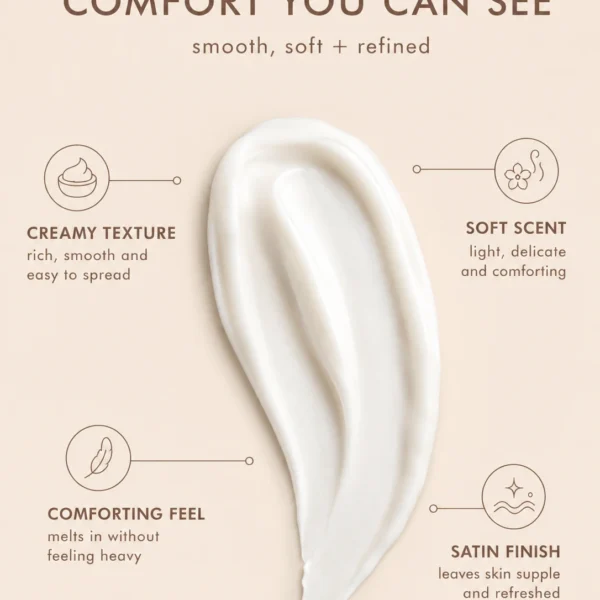 Snail cream texture for smooth, soft, hydrated skin with a comfortable non-heavy finish
