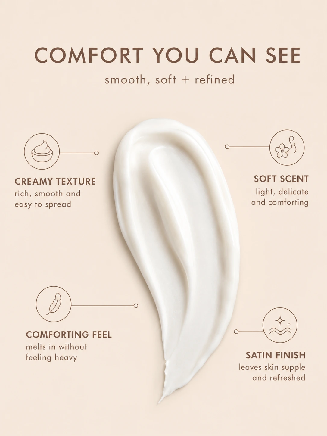 Snail cream texture for smooth, soft, hydrated skin with a comfortable non-heavy finish