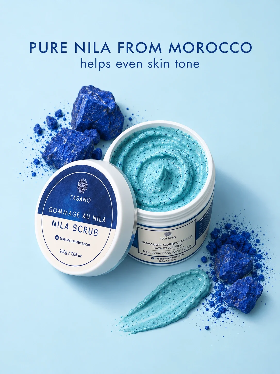 Moroccan Nila scrub with authentic Nila powder for dark spots, hyperpigmentation and uneven skin tone