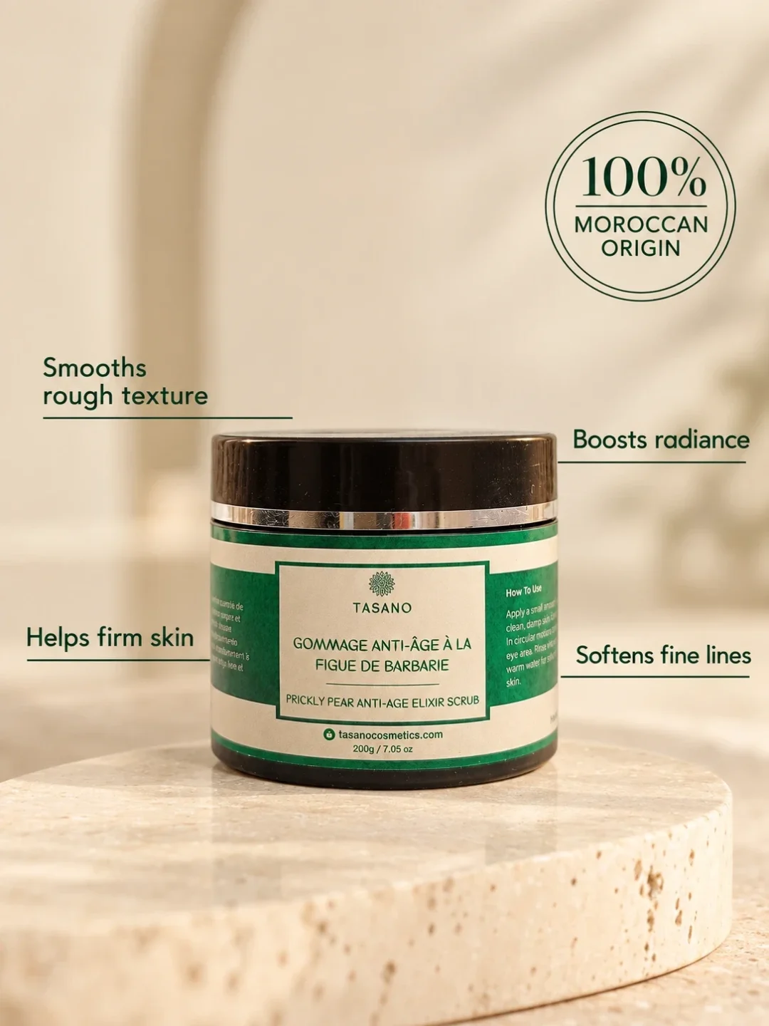 Prickly pear scrub benefits for firming, smoothing, exfoliating and improving mature-looking skin