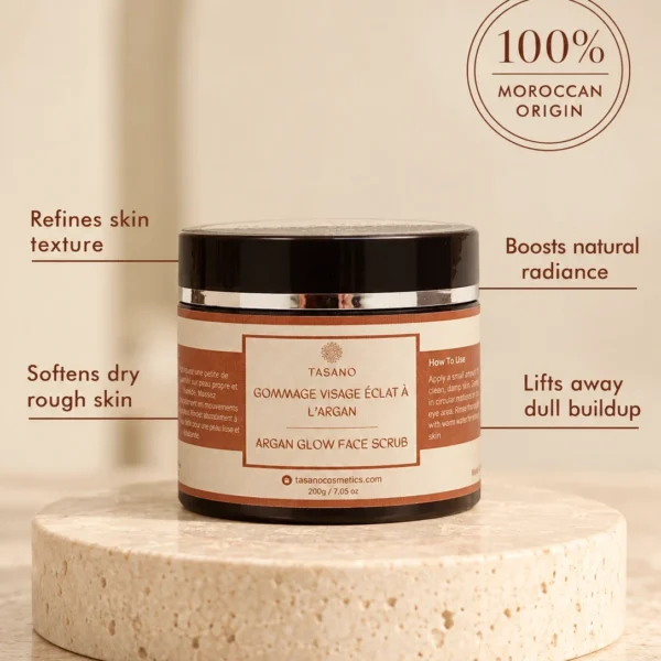 Argan scrub benefits for hydration, dry skin, smoother texture and softer nourished-looking skin Argan scrub benefits for hydration, dry skin, smoother texture and softer nourished-looking skin