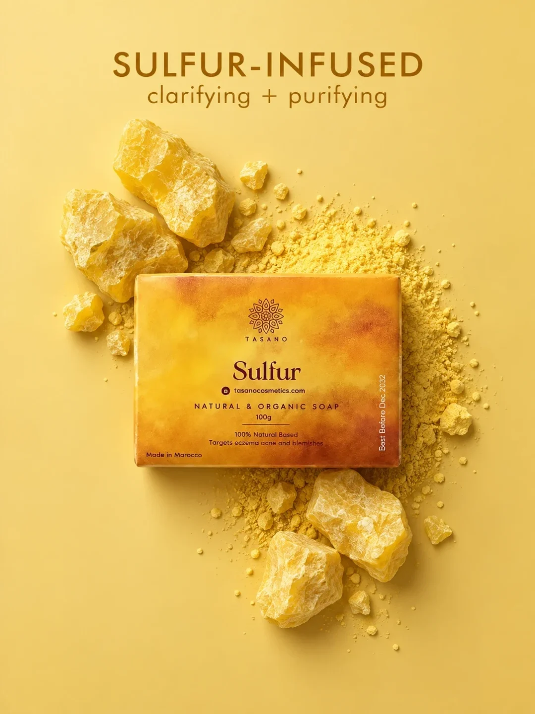 Moroccan sulfur soap for oily skin, blemishes and purifying face and body cleansing Moroccan sulfur soap for oily skin, blemishes and purifying face and body cleansing