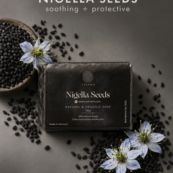 Moroccan black seed soap with Nigella sativa for sensitive and dry-feeling skin Moroccan black seed soap with Nigella sativa for sensitive and dry-feeling skin