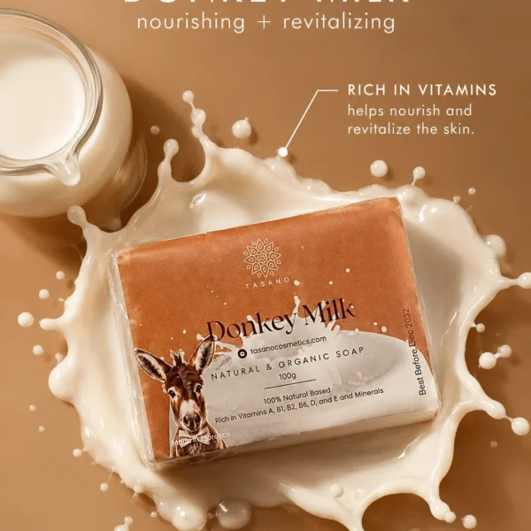 Moroccan donkey milk soap rich in naturally occurring nutrients for dry and dull-looking skin