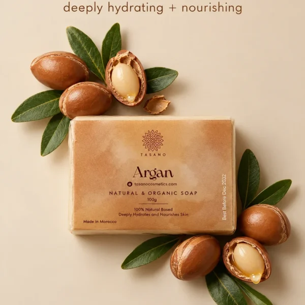 Moroccan argan soap with argan oil for dry skin, hydration and nourishing cleansing Moroccan argan soap with argan oil for dry skin, hydration and nourishing cleansing