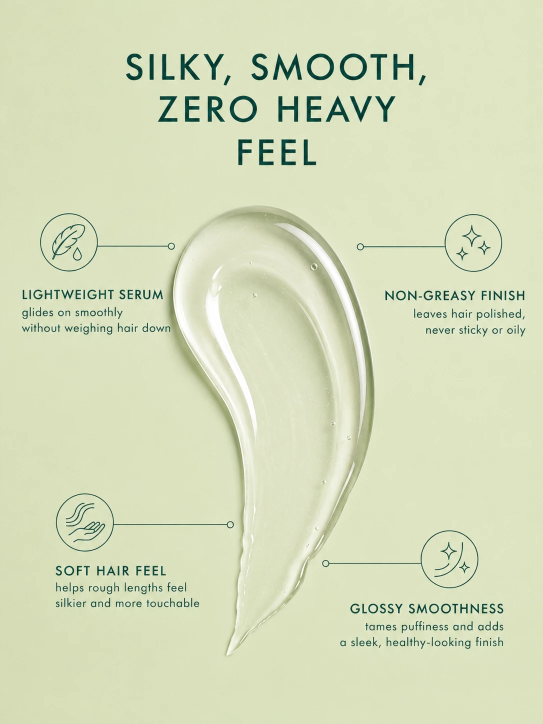 Lightweight hair serum for shine and frizz control