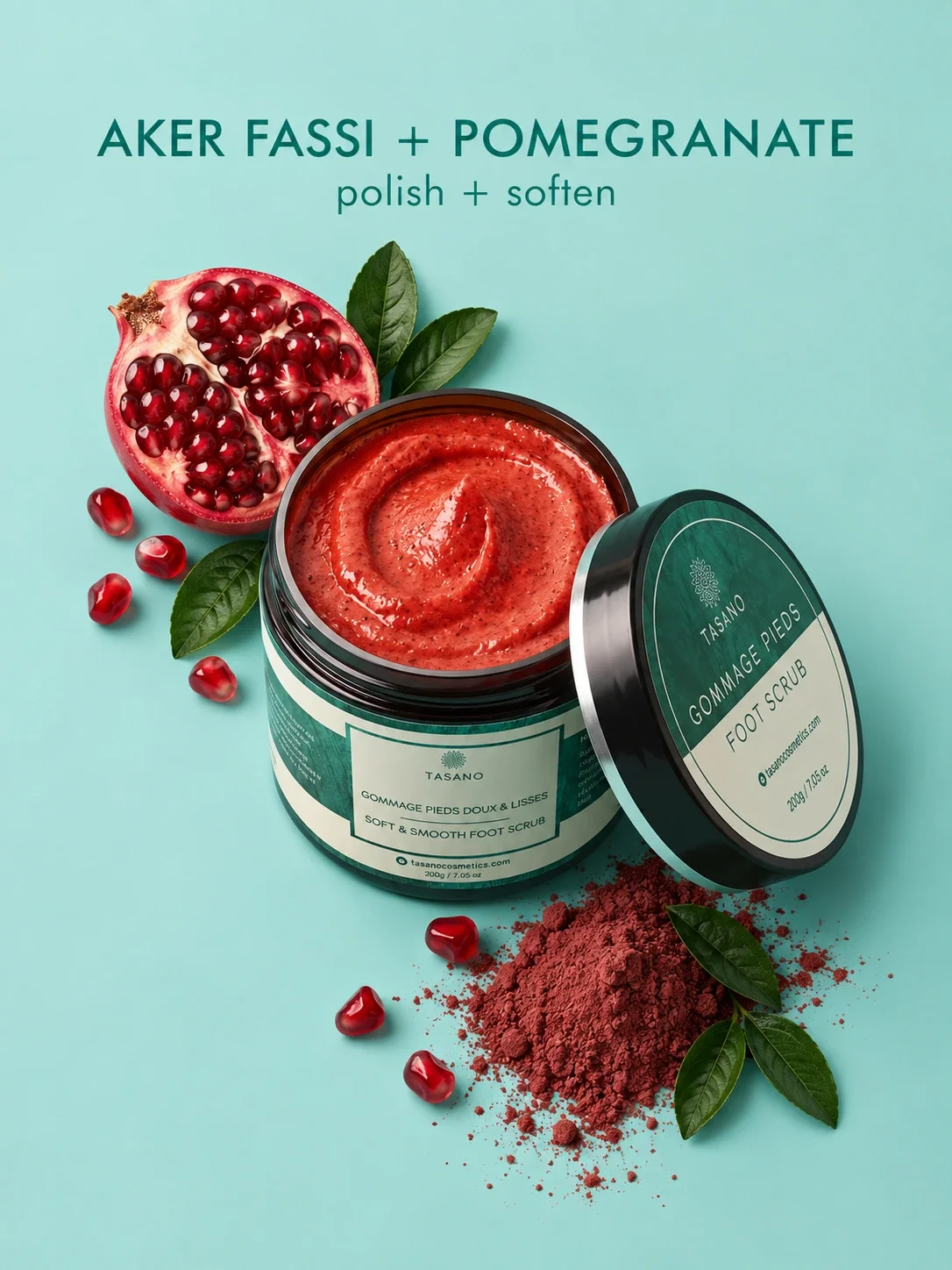 Moroccan foot scrub for cracked heels, rough skin and intensive exfoliation of dry feet