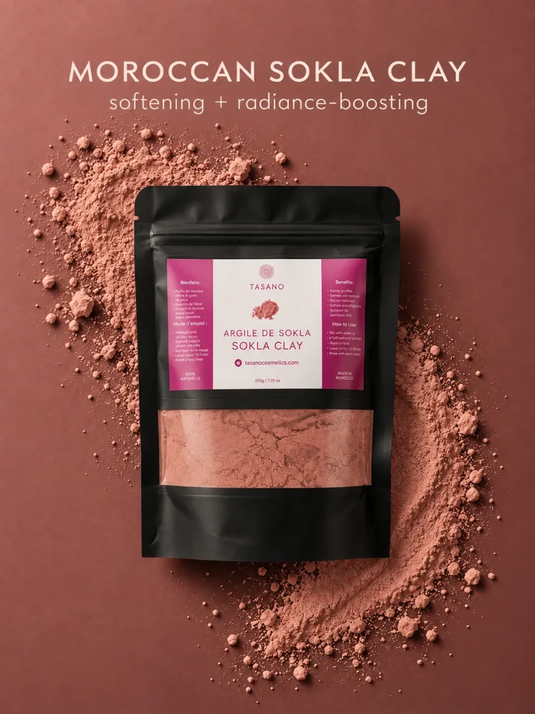 Traditional Moroccan Sokla powder with clay and botanical ingredients for smooth radiant body skin Traditional Moroccan Sokla powder with clay and botanical ingredients for smooth radiant body skin