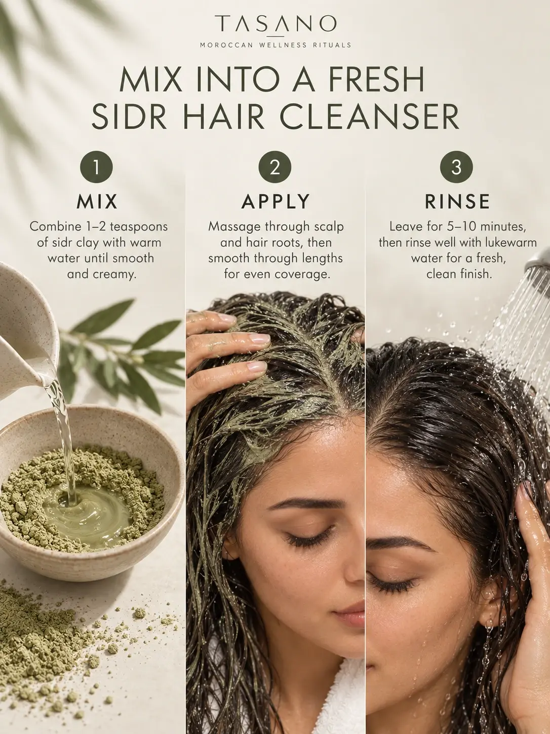 How to use Sidr powder as a natural shampoo and hair mask for scalp cleansing and hair buildup removal