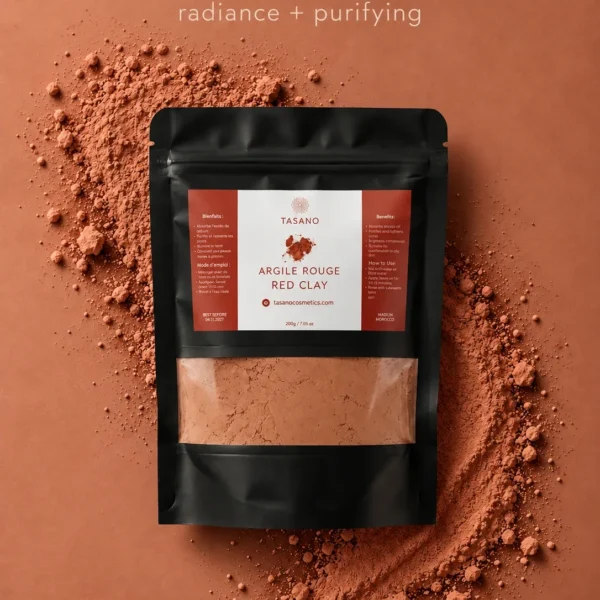 Natural Moroccan Red Clay powder mineral clay for excess oil, dull skin, pores and smoother complexion Natural Moroccan Red Clay powder mineral clay for excess oil, dull skin, pores and smoother complexion