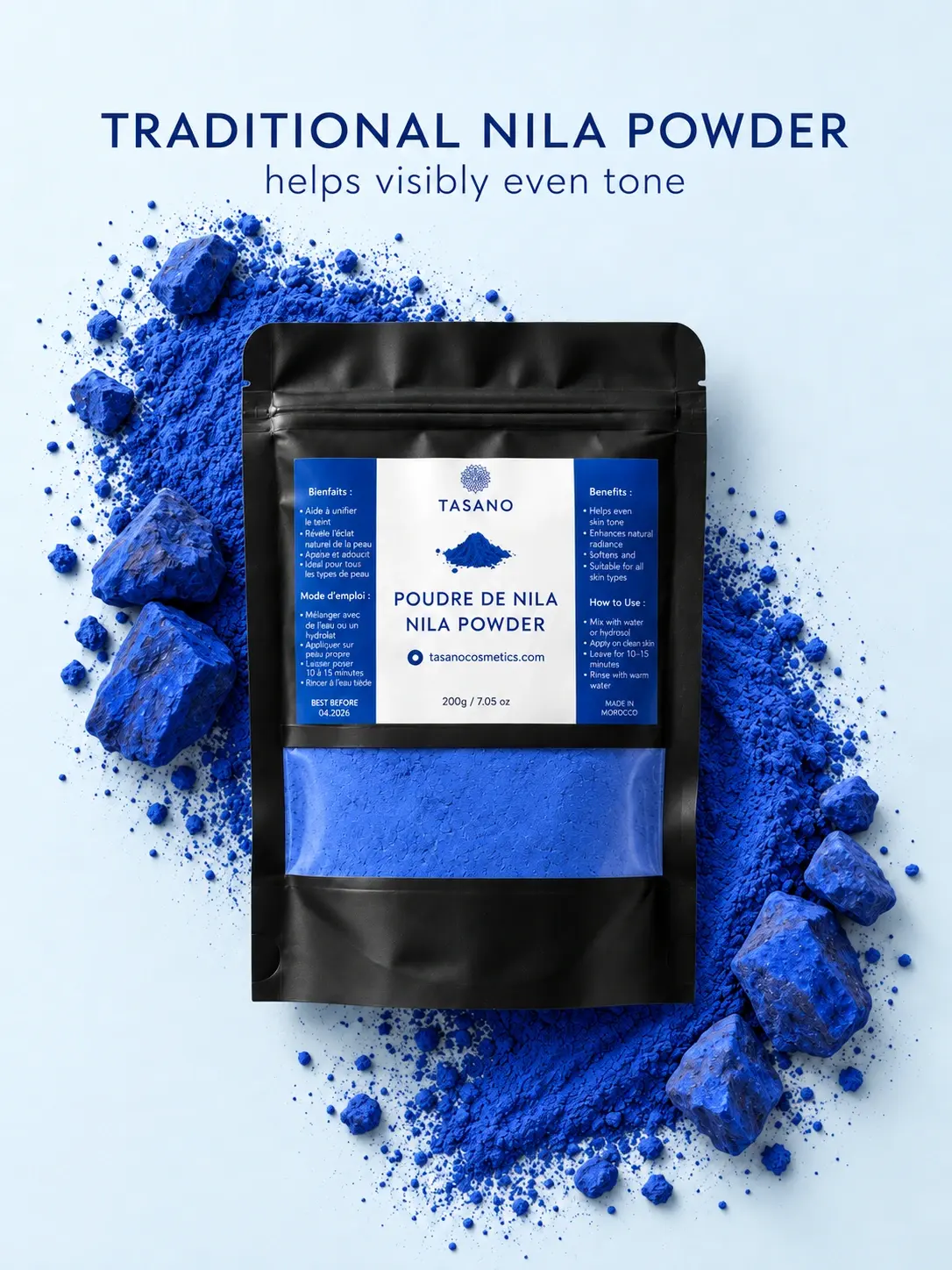 Traditional Moroccan Nila Powder for dark spots, uneven skin tone and radiant-looking complexion
