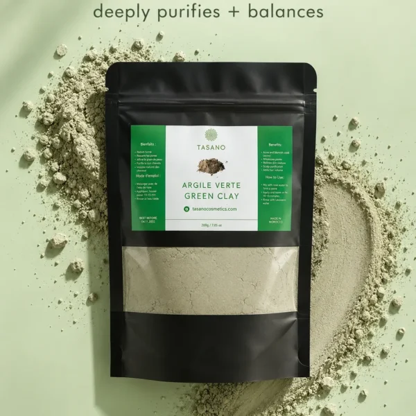 Moroccan Green Clay powder for oily skin, purifying face masks and excess oil absorption Moroccan Green Clay powder for oily skin, purifying face masks and excess oil absorption