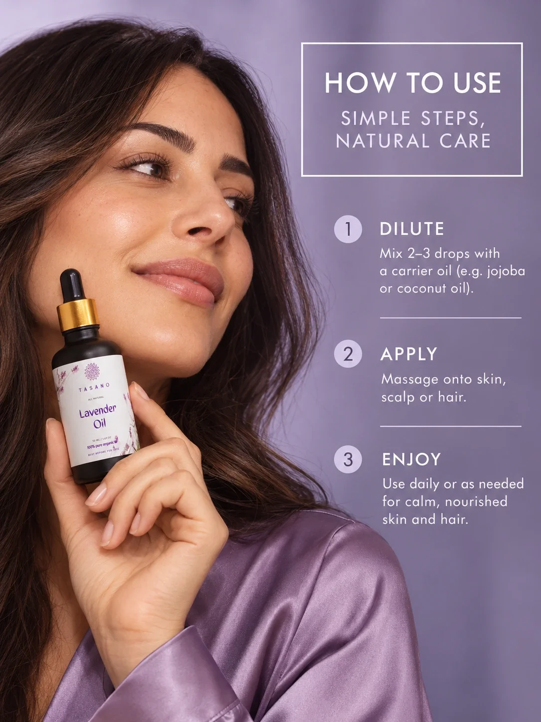 How to use Lavender Oil for skin, hair, scalp and massage | TASANO Lavender Oil