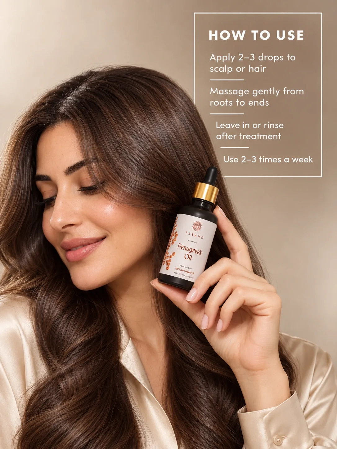 How to use Fenugreek Oil for hair and scalp | TASANO Pure Fenugreek Hair Oil