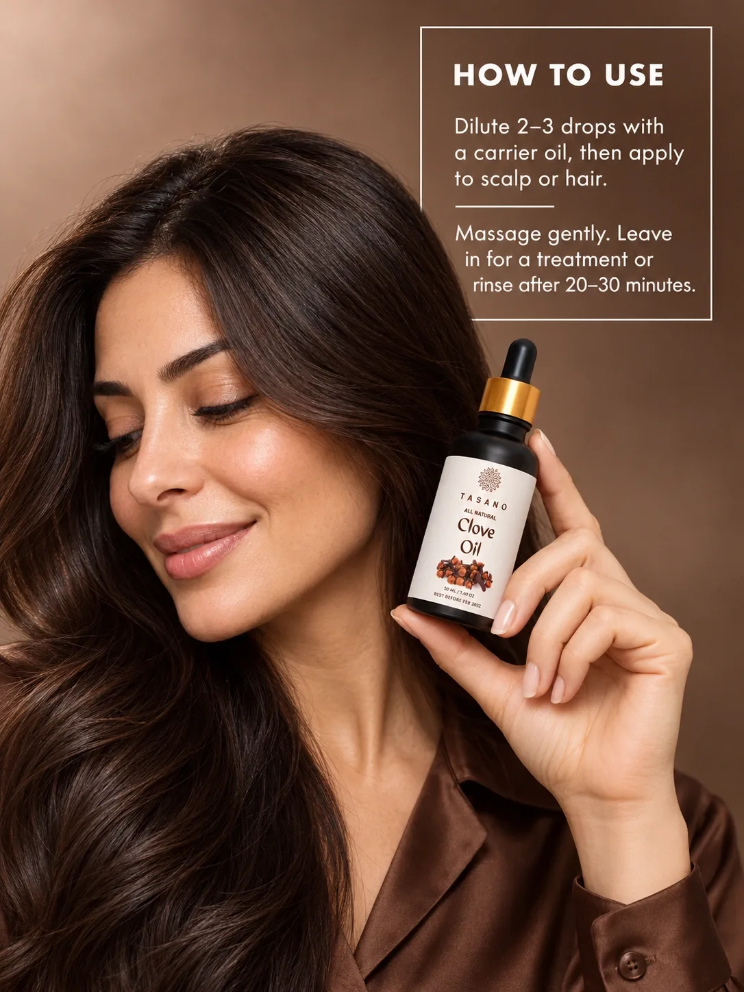 How to use Clove Oil for hair and scalp, dilute pure clove oil with a carrier oil before topical application
