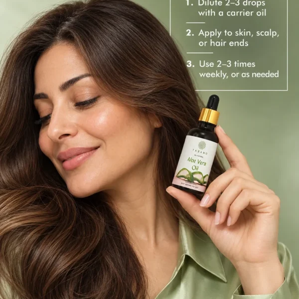 How to use Aloe Vera Oil for face, body and hair, apply a few drops directly or blend into your skincare routine