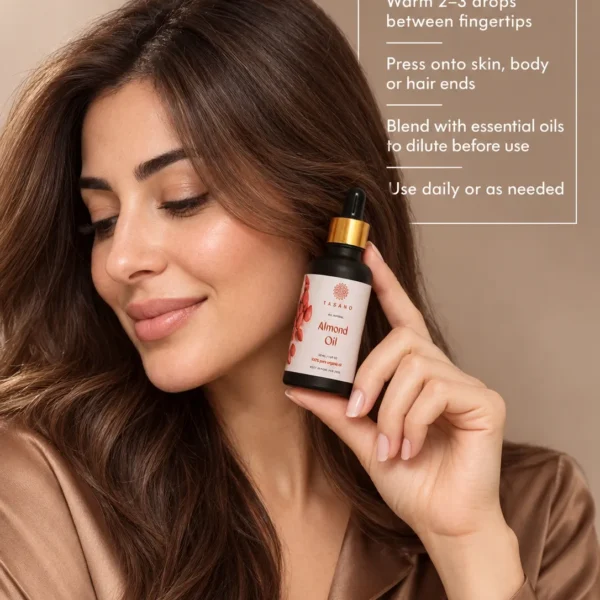 How to use Sweet Almond Oil for skin, body and hair, apply directly as a moisturizer, massage oil or hair treatment How to use Sweet Almond Oil for skin, body and hair, apply directly as a moisturizer, massage oil or hair treatment