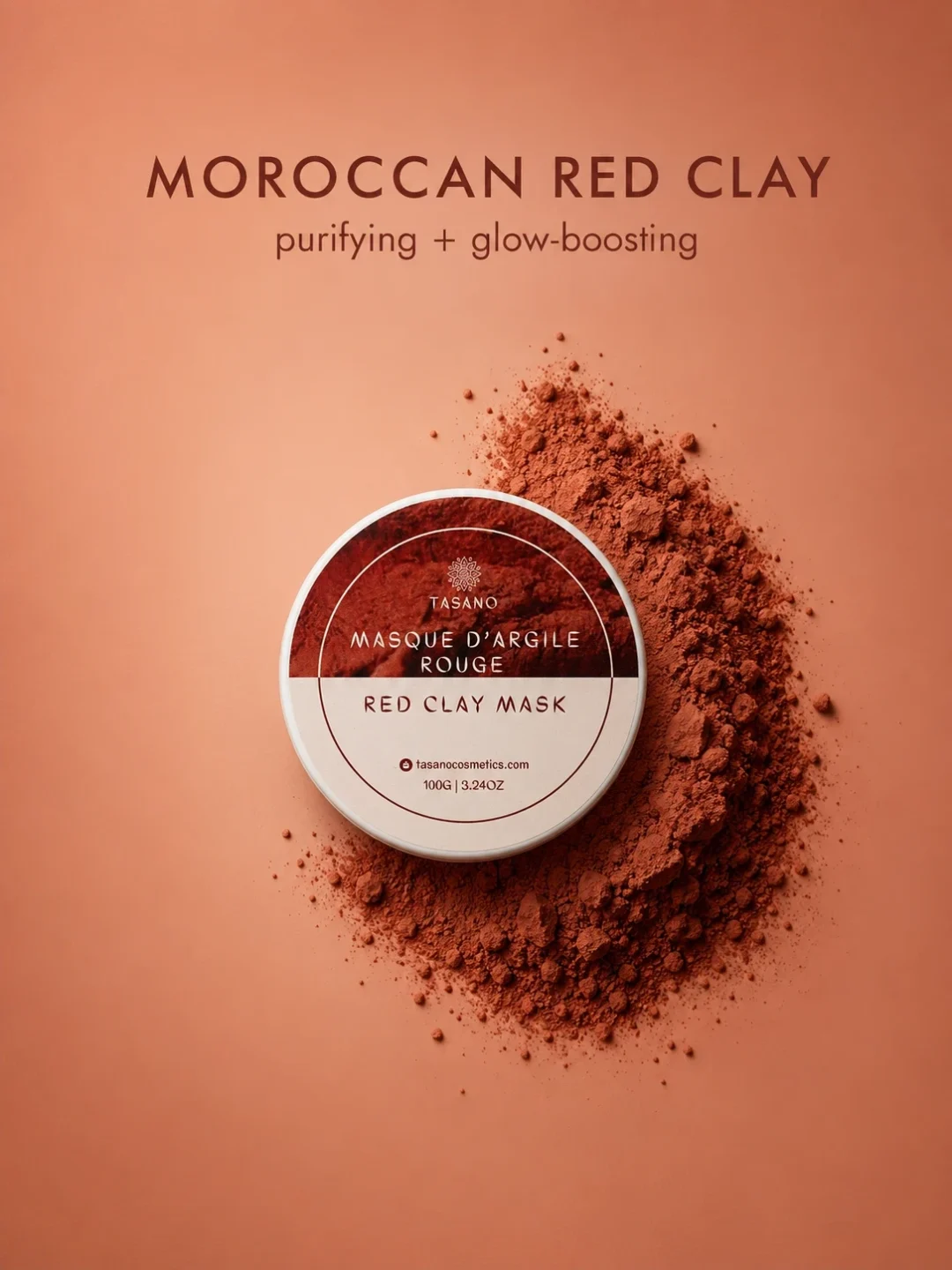 TASANO Red Clay Mask with red clay powder for a fresher balanced complexion TASANO Red Clay Mask with red clay powder for a fresher balanced complexion