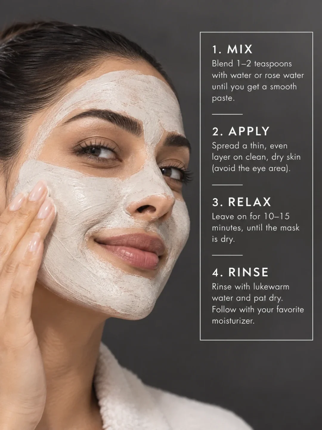 How to apply White Clay Mask for oily sensitive skin, gentle cleansing and smoother-looking skin How to apply White Clay Mask for oily sensitive skin, gentle cleansing and smoother-looking skin