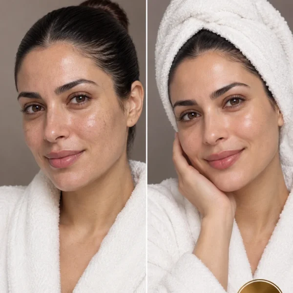 Rhassoul Clay before and after for dull oily skin, congested-looking pores and purified fresh skin Rhassoul Clay before and after for dull oily skin, congested-looking pores and purified fresh skin
