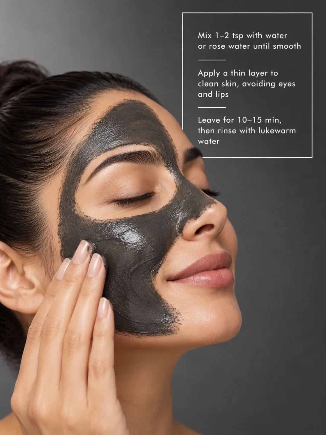 How to apply Black Clay Mask for oily skin, congested-looking pores and excess surface oil How to apply Black Clay Mask for oily skin, congested-looking pores and excess surface oil