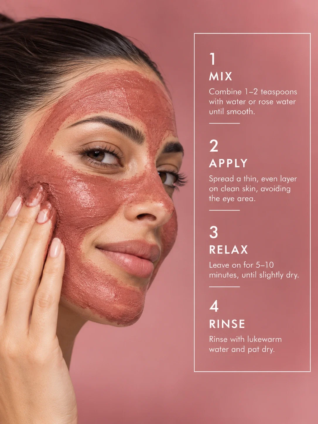 How to use Aker Fassi Clay face mask for dull skin, radiant complexion and natural rosy glow