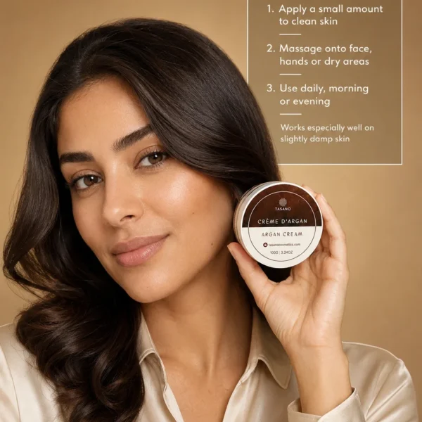 How to use argan cream for daily face hydration, dry skin care, and smoother-looking skin