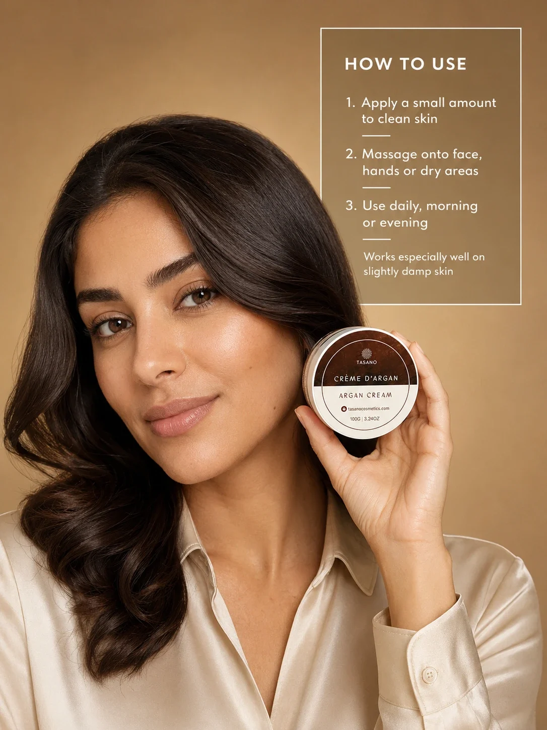 How to use argan cream for daily face hydration, dry skin care, and smoother-looking skin