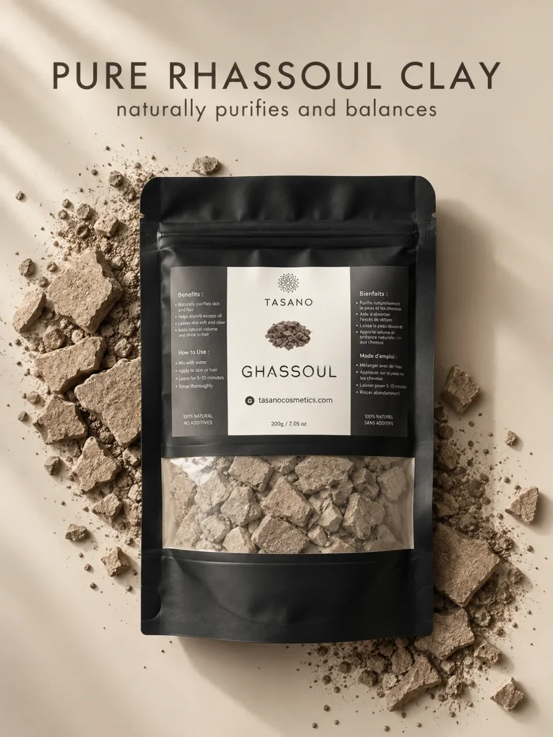 Moroccan Rhassoul Ghassoul Clay from Morocco for oily hair, scalp buildup and purifying skincare Moroccan Rhassoul Ghassoul Clay from Morocco for oily hair, scalp buildup and purifying skincare